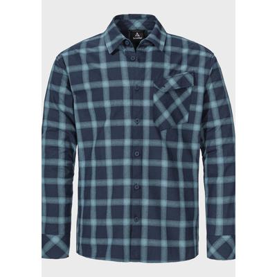 Outdoorhemd SCHÖFFEL "Hiking Shirt Style Poplar MNS", Herren, Gr. 56, Normalgrößen, blau (8820, blau), Oberstoff: 60% Baumwolle, 40% Polyester, sportlich, V-Ausschnitt, Langarm, Hemden Image