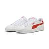 Sneaker PUMA "Smash 3.0 L Sneakers Erwachsene", Gr. 41, weiß fierce rot, Obermaterial: Leder, Synthetik; Futter: Textil; Innensohle: Textil; Laufsohle: Gummi, Schuhe