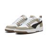 Sneaker PUMA "Rebound V6 Low Sneakers Erwachsene", Gr. 38.5, weiß schwarz ice coffee beige, Obermaterial: Textil, Synthetik; Futter: Textil; Innensohle: Textil; Laufsohle: Gummi, Schuhe