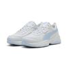 Sneaker PUMA "Cilia Mode Sneakers Damen", Gr. 38.5, silber mist haute tropic weiß gray blau, Obermaterial: Textil, Synthetik; Futter: Textil; Innensohle: Textil; Laufsohle: Gummi, Synthetik, Schuhe