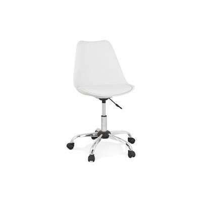 Ergonomischer Bürostuhl mit 360° Drehsystem | Verstellbarer Arbeitsstuhl auf Chromgestell 58x81 cm | Weiß | Rollbar | Jilor Kollektion | Kadima Design Image