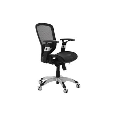 Kadima Design Bürodrehstuhl Ergonomisch Mesh Office Chair | Schreibtischstuhl Drehstuhl | Schwarz-Silber Bürostuhl | Höhenverstellbar Kopfstütze Image