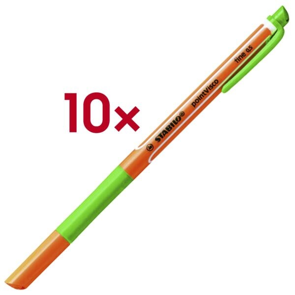 Stabilo 10er-Pack Gelschreiber »pointVisco« 0,5 mm grün Image