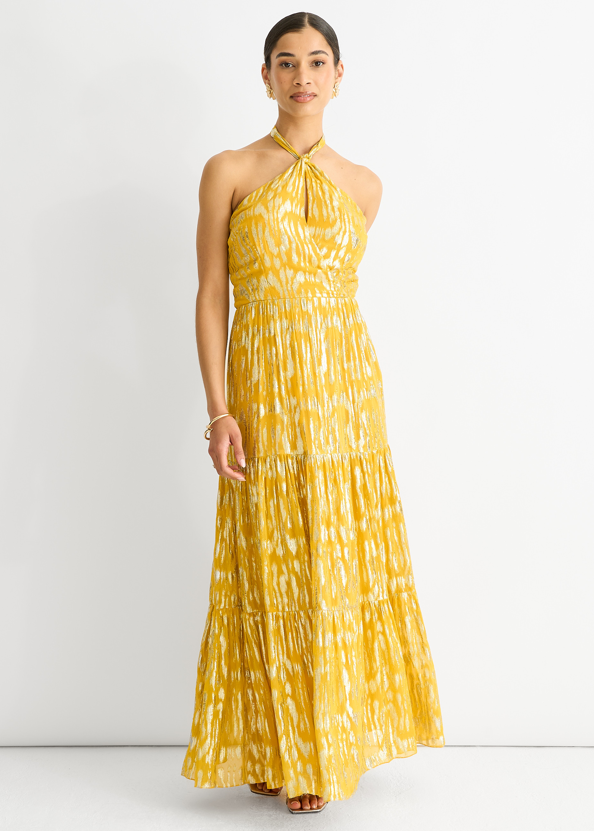 Animal Jacquard Neckholder Maxikleid Image