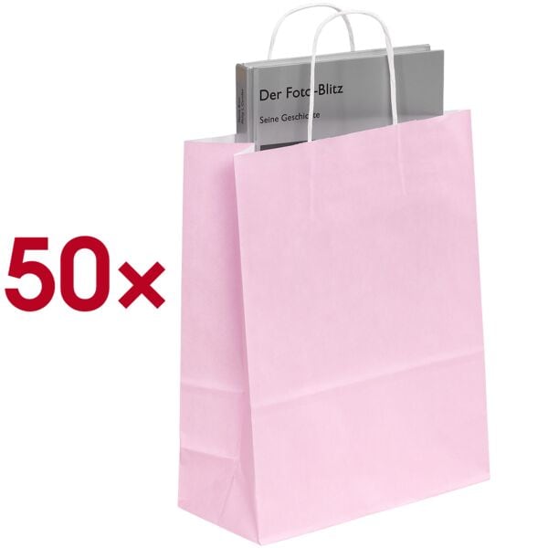 VP 50 Stück Papier-Tragetaschen »Toptwist« 24,0 x 11,0 x 31,0 cm pink, 24x31 cm Image