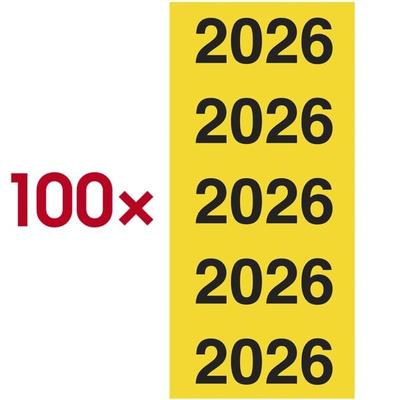 OTTO Office 100er-Pack Selbstklebende Inhaltsschilder »Jahreszahlen 2026« gelb, 8 cm Image