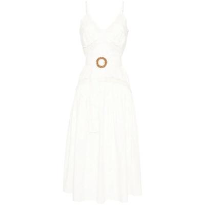 Floral-Embroidered Dress - White - Twinset Dresses