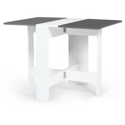 Klappbarer Konsolentisch edi 2-4 Personen Holz weiß graue Platte 103 x 76 cm Image
