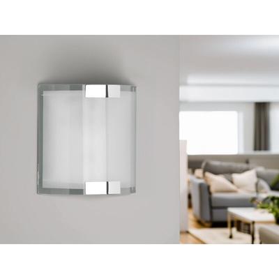 Trio - Flache Innen Wandleuchte divo mit Glas Lampenschirm Weiß, Höhe 20cm Image