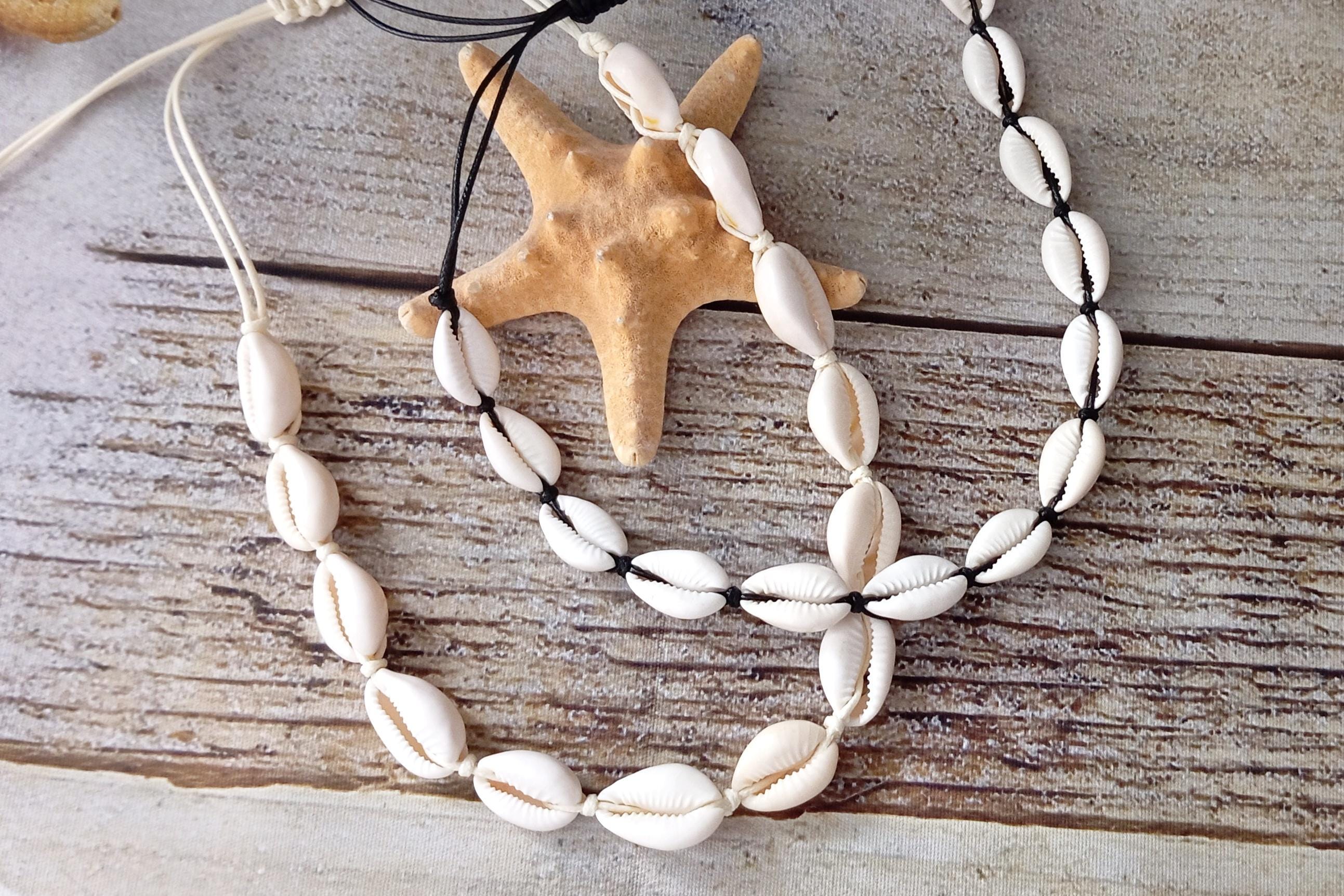 Collana regolabile in conchiglia di ciprea, girocollo fatto a mano in conchiglia di ciprea, conchiglie di ciprea autentiche, gioielli estivi, collana