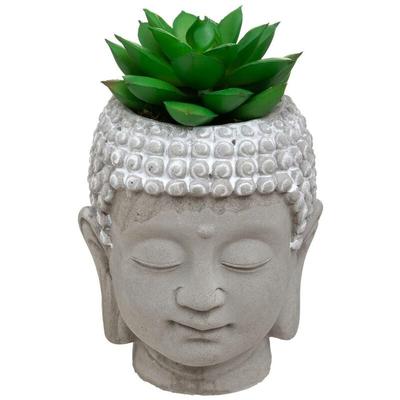 Atmosphera - Kunstpflanze Buddha Zementtopf H12,5cm - Model 2 Image