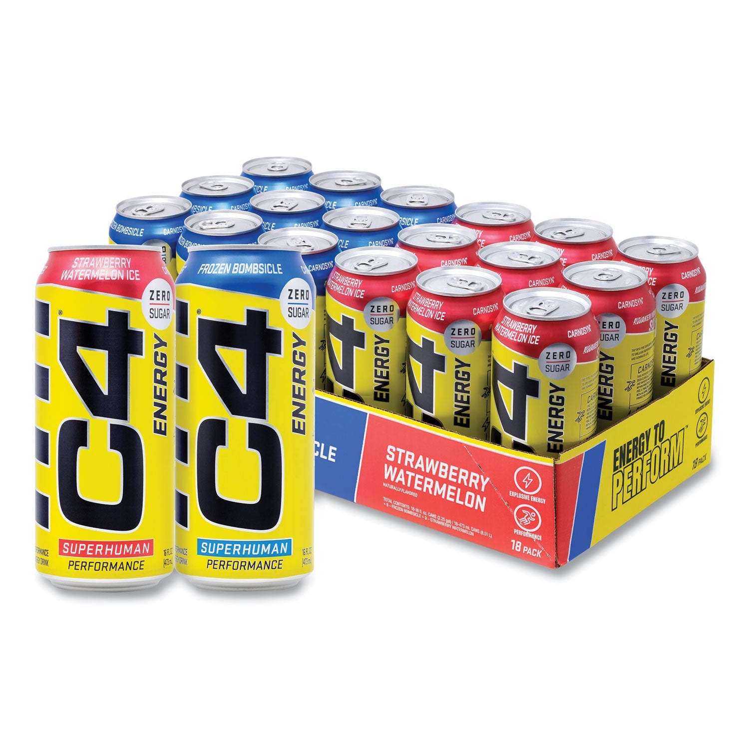 C4 Energy Drink Variety Pack, Assorted Flavors, 16 oz Can, 18/Carton (GRR22002047) Case of 18 C4® Energy
