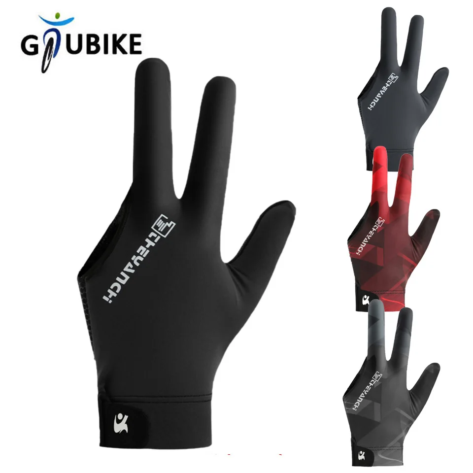 GTUBIKE 1PC Billard-Handschuhe, verbesserter Griff, linke Hand, offen, drei Finger, professionelle Billard-Handschuhe, Snooker-Tischtennis-Handschuhe Image