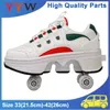 Deformieren Sie 4-Räder-Schuhe, Rollschuhe für Jungen und Mädchen, Runaway Parkour, Outdoor-Skating, Verformung, Quad-Skate-Turnschuhe, Größe 33, 34–42