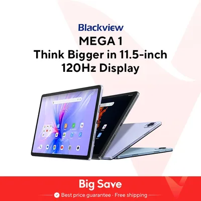 【Weltpremiere】Blackview MEGA 1 Tablet 11,5 Zoll 2,4K 120 Hz Display 12 GB 256 GB 8800 mAh 50 MP + 13 MP Kamera 33 W Schnellladung