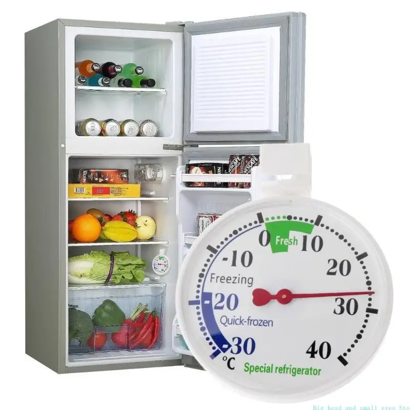 Thermomètre réfrigérateur pour réfrigérateurs traditionnels Mini réfrigérateurs congélateurs -30 ° ~40 ° C Grand cadran avec rou