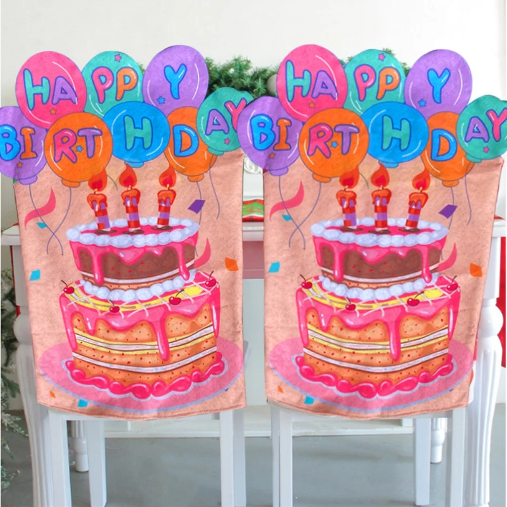 1PC Geburtstag Stuhl Abdeckung Universal Größe Nette Wiederverwendbare Stuhl Abdeckung für Kinder Geburtstag Sitz Abdeckung Bunte Party Esszimmer decor Image
