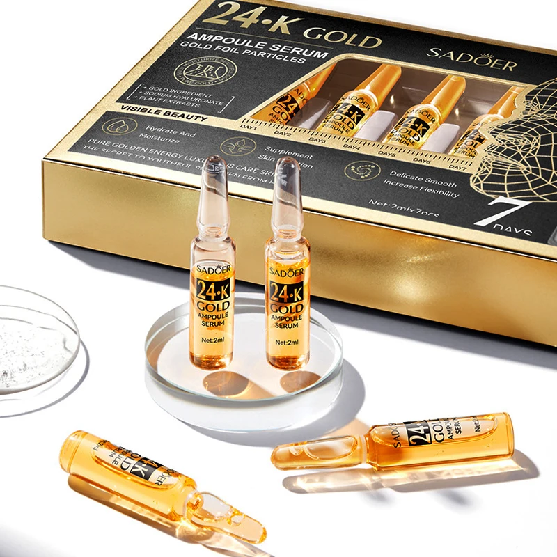 24K Gold Anti-Aging Gesichtsserum Entfernung dunkle Flecken Hyaluronsäure Porenminimierer Bleaching Falten entfernen Essenz Hautpflege Image