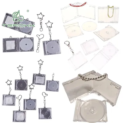 Mini Blank CD Case Keychain CD Player Keyring Peripheral Commemorative Album Key Holder DIY Backpack Pendant Decoration