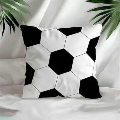 Bedruckter Kissenbezug im Fußball-Stil, Schlafzimmer-Sofa-Fensterbank, Kissenbezug mit Autodekoration, geeignet für alle Jahreszeiten Image