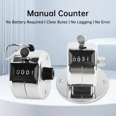4 Digits Counting Number with Metal Lap 4-digit Counters Tally Counter Hand Digital Counter Tally Counter Handheld Clicker