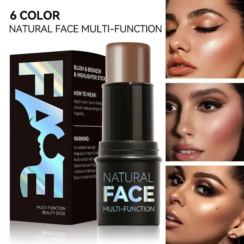 3D Face Sculpting Highlighter Blush Contour Stick Multifunktionaler Make-up-Verstärker Einfach anzubringen Aufhellender Hautton Image