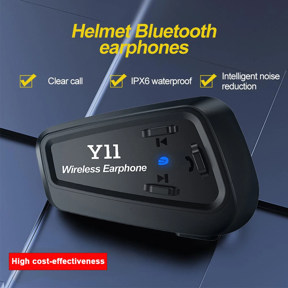 Y11 Motorrad Helm Bluetooth 5,3 Headset Wasserdichte Moto Kopfhörer Drahtlose Freisprecheinrichtung Anruf Musik Player Helm Kopfhörer Image
