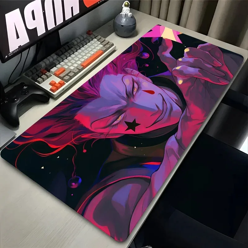 Mauspad Büro PC Rosa Anime Mann Hisoka Schreibtisch Mauspad H-hunter X H-hunter HD Mousepad Laptop Gamer Schrank Tastatur Pad Geschenk