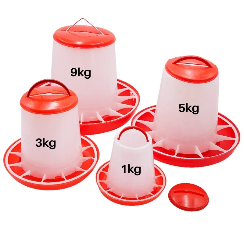 1/3/5/9 kg automatischer Hühnerfutterspender, Eimer, Hahn, Hühnerfütterungsgerät, Nutztier, Geflügel, Wachtel, Taube, Futterzubehör, 1 Stück Image