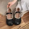 Flache Damenschuhe mit Schleife, französischer Stil, Damenschuhe mit weichem Boden, runde Zehen, Samt-Ballettschuhe, modisch, eleganter Mary-Jane-Schuh, neu