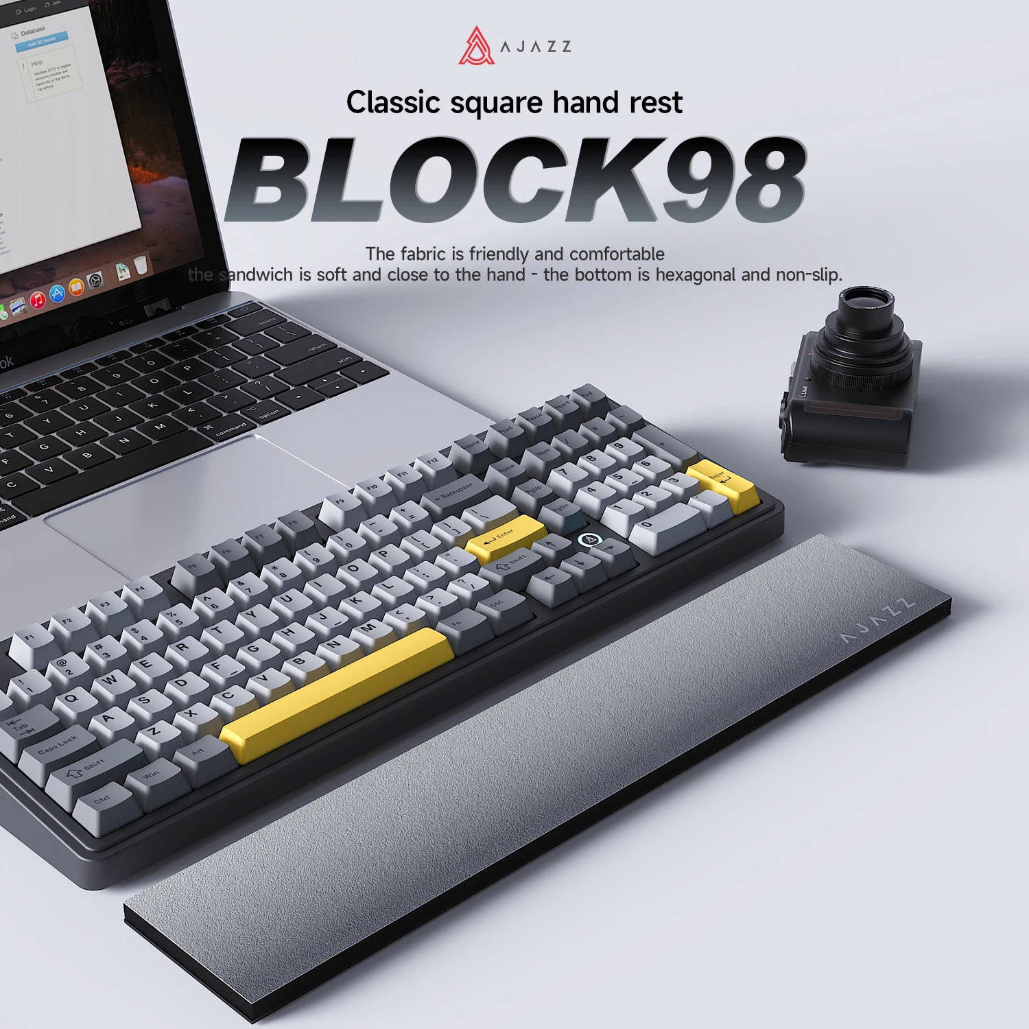 Neue Ajazz Block98 mechanische Tastatur mit Farbverlauf, Memory-Schaum-Handauflage für Büro, weiches Handgelenkpolster, Computer-Peripheriegeräte Image