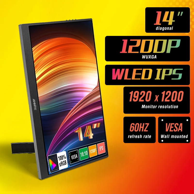 14-Zoll tragbarer Monitor 1920*1200 für Laptop XBox PS4/5 Schalter Handy PC Verlängerung Mobile Mointor Image