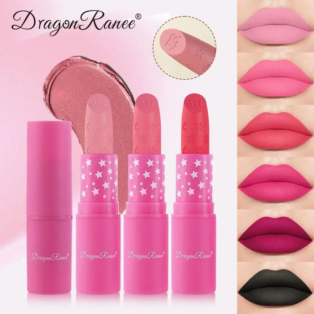 3Pcs Koreanische Matte Lippenstift Set Wasserdicht Langlebige Hoch Pigmentierte Lip Gloss Make-Up Für Frauen Schönheit Kosmetik