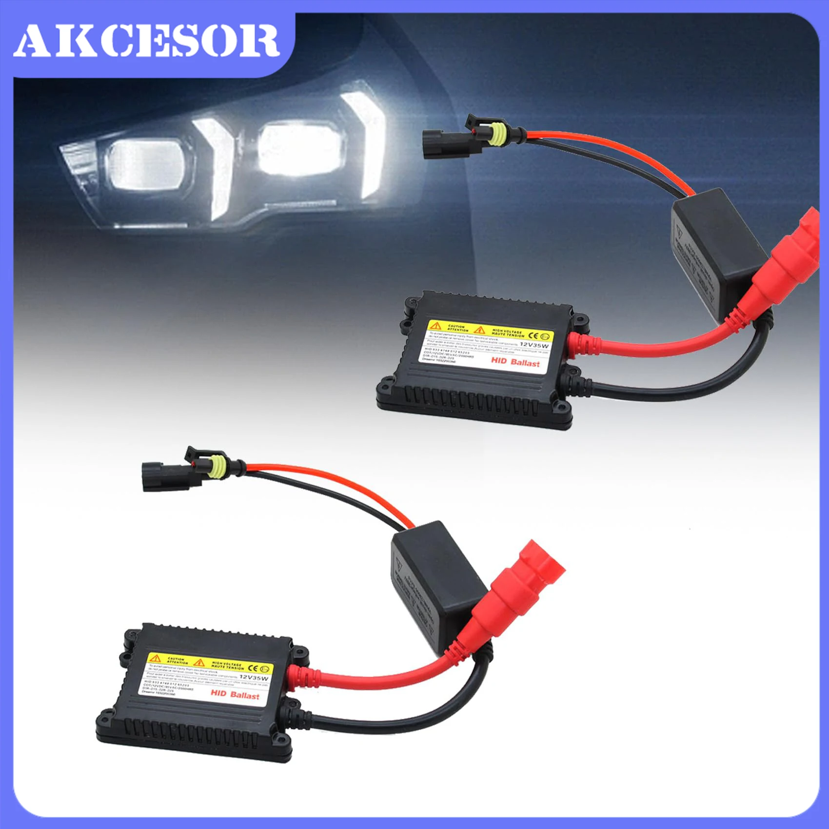 HID-Vorschaltgerät-Kit Slim 35 W 55 W DC 12 V Xenon-Ersatz für H1 H3 H4 H7 H11 9005 9006 9007 9008 H8 H9 880 881 Universal Image