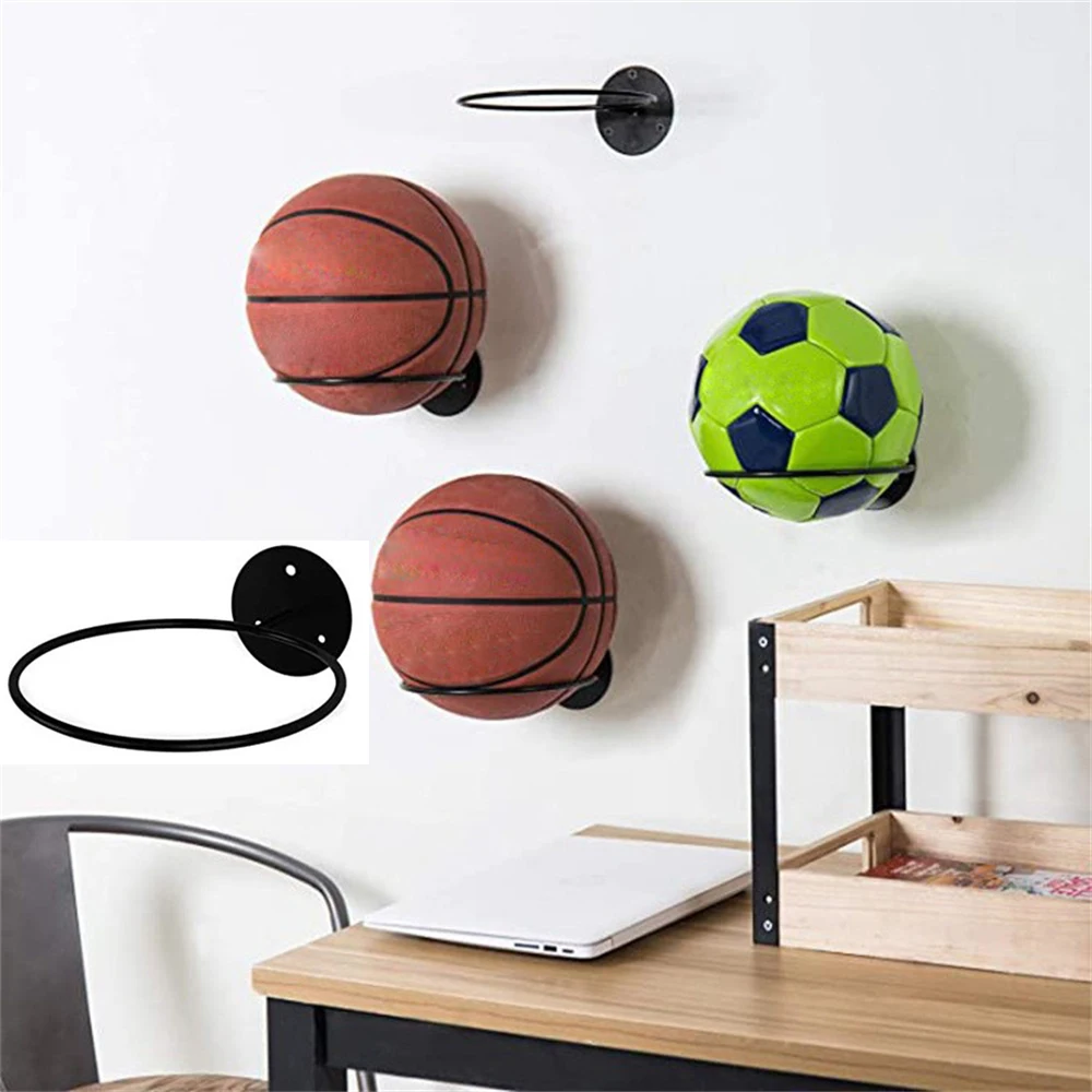 Basketball Rack Wall-mounted Volleyball Football Rack Multi-purpose Ball Placement Shelf Storage Rack Indoor Ball Display Rack