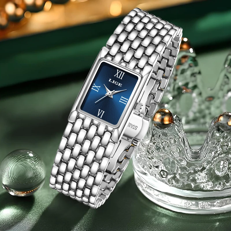 Neue LIGE Uhren für Frauen Elegante Retro Edelstahl Armband Quarz Frau Uhr Luxus Mode Lässig Wasserdichte Damen Uhren Image