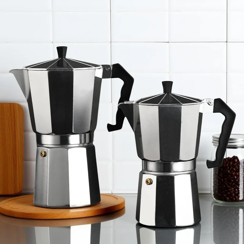 1 stücke Aluminium Kaffeemaschine Herd Cafeteira Espresso Percolator Mokka Kaffeekanne 50/100/150/300/450/600 ml