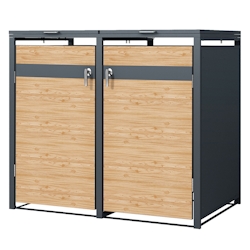 ML-Design Mülltonnenbox Mülltonnenverkleidung Mülltonnenhaus Müllbox für 2 Mülltonnen 240L Image