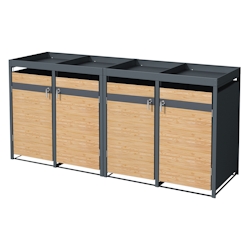 ML-Design Mülltonnenbox Mülltonnenhaus mit Pflanzdach Mülltonnenverkleidung 4 Mülltonnen Image