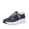 Slip-On Sneaker RIEKER SPORT, Herren, Gr. 48, blau (dunkelblau), Nubuklederimitat, Mesh, sportlich, Schuhe, Freizeitsneaker, Halbschuh, Schlupfschuh mit gepolstertem Schaftrand