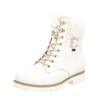 Schnürstiefelette REMONTE "Remonte Stiefelette Leder/Fell", Damen, Gr. 39, weiß, Leder, casual, Schuhe