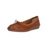Ballerina CLARKS "Freckle Ice", Damen, Gr. 42, braun, Leder, Schuhe, mit komfortabler Sohle
