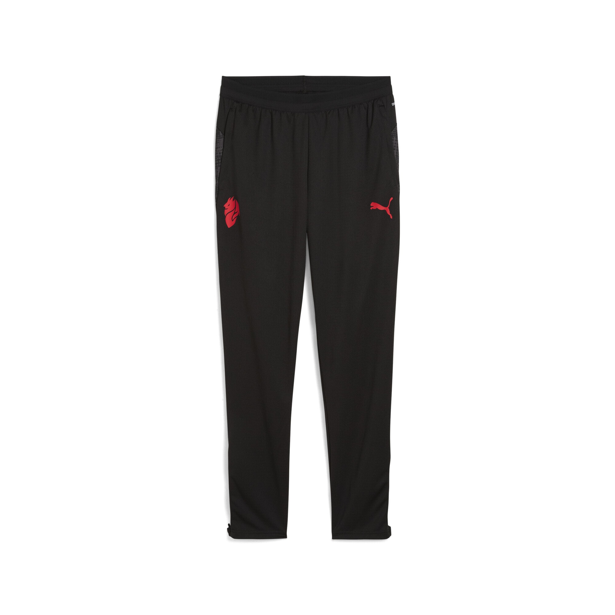 Sporthose PUMA "AC Milan Trainingshose Herren", Herren, Gr. M, Normalgrößen, rot (schwarz for all time rot), Obermaterial: 100% Polyester; Besatz: 12% Elasthan, 88% Polyester; Einsatz: 100% Polyester, bedruckt, slim fit, Hosen Image