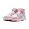 Sneaker PUMA "Rebound V6 Mid Space Belle Sneakers Mädchen", Kinder, Gr. 33, sea glass pinkscape weiß blau pink, Obermaterial: Synthetik, Textil; Futter: Textil; Innensohle: Textil; Laufsohle: Gummi, Schuhe