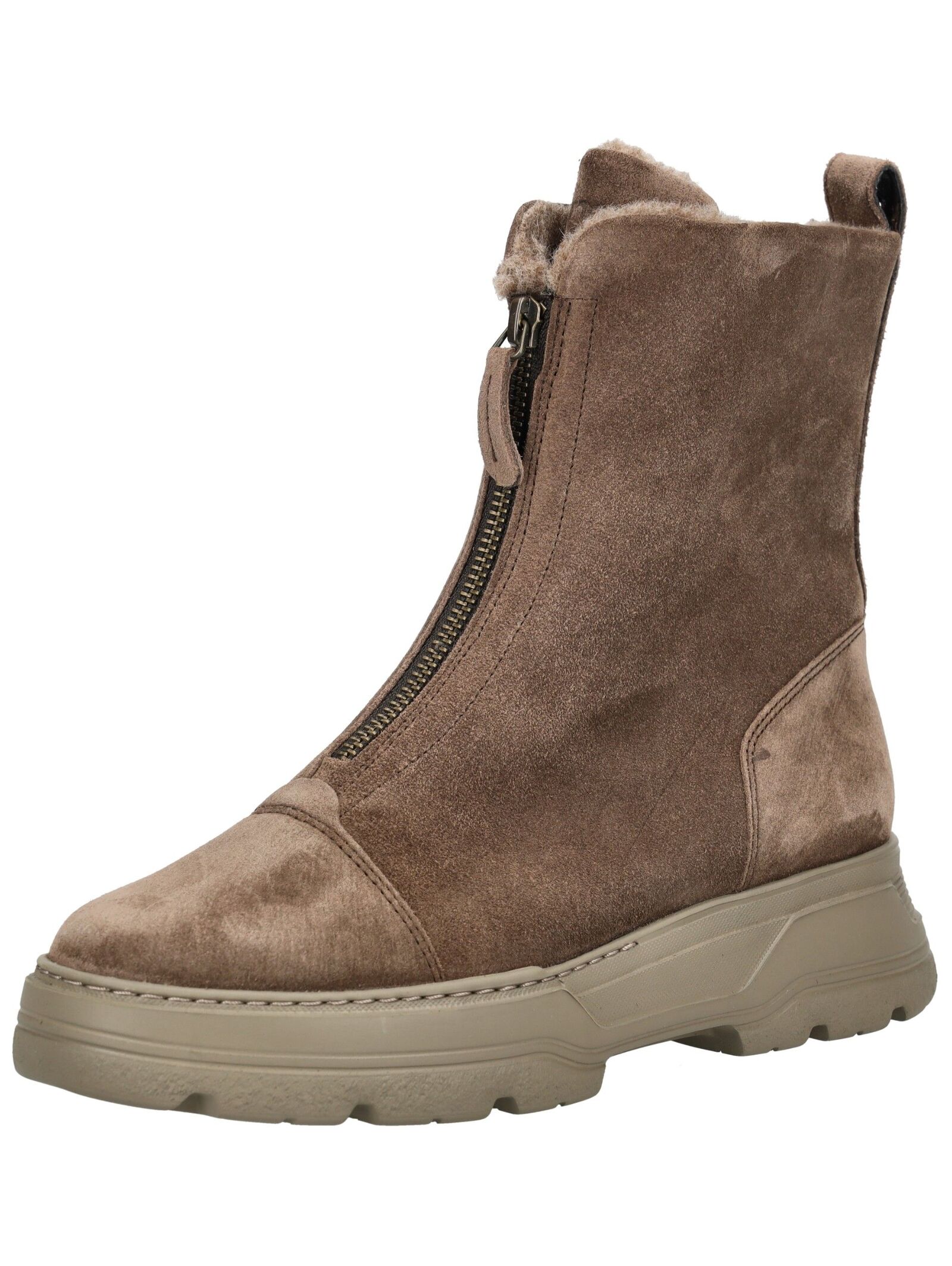 Stiefelette PAUL GREEN "Paul Green Stiefelette Veloursleder", Damen, Gr. 38,5, braun, Veloursleder, Schuhe