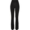 Leggings URBAN CLASSICS "Urban Classics Damen Ladies Flared Rib Knit Leggings", Damen, Gr. L, US-Größen, schwarz, 35% Polyacryl, 35% Viskose, 30% Polyamid, unifarben, normal, Hosen