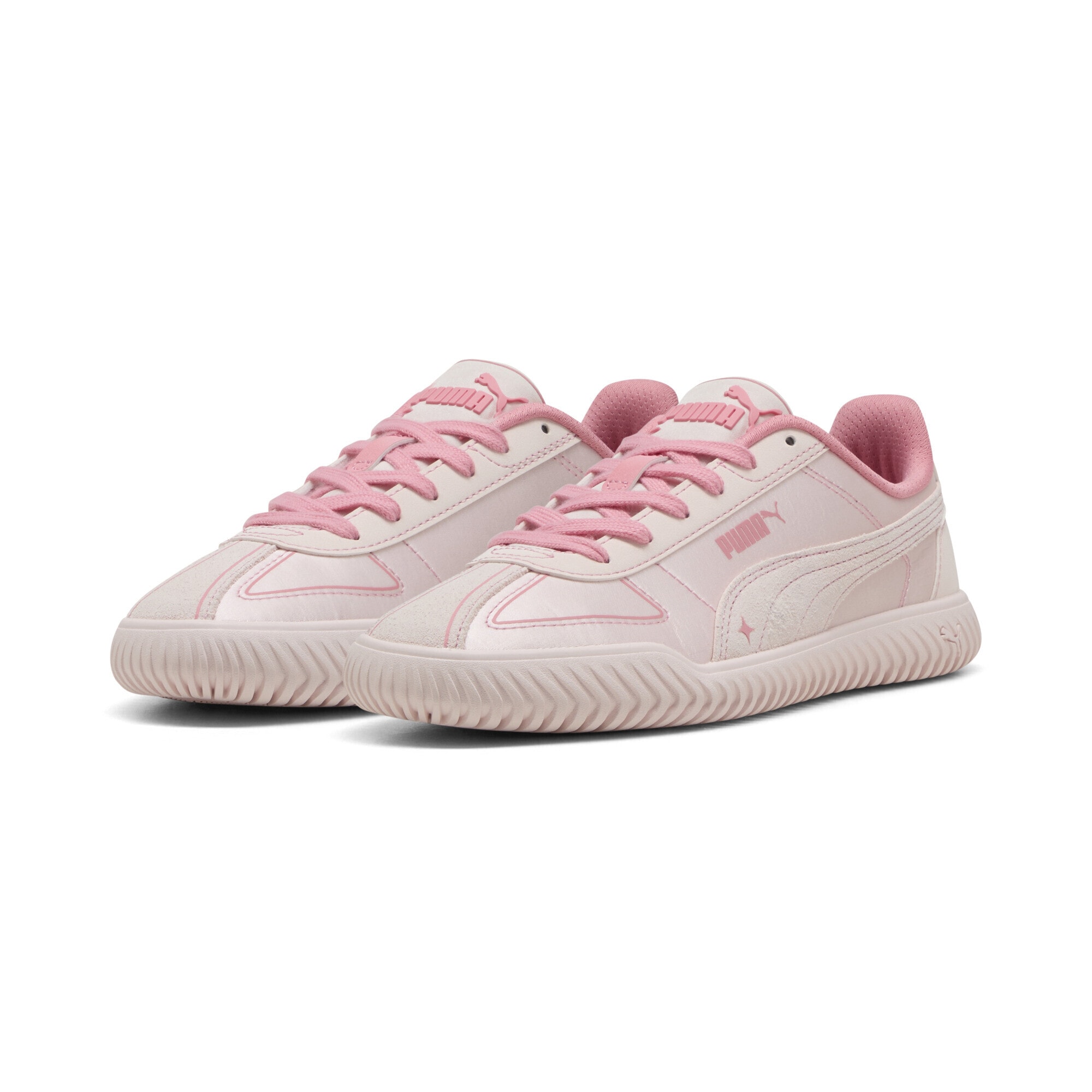 Sneaker PUMA "Puma Club Kayzer Satin Princess Damen", Damen, Gr. 38, rosa (jasmine flower pinkscape pink), Obermaterial: Kuhleder, Textil, Synthetik; Futter: Textil; Innensohle: Textil; Laufsohle: Gummi, Schuhe Sneaker