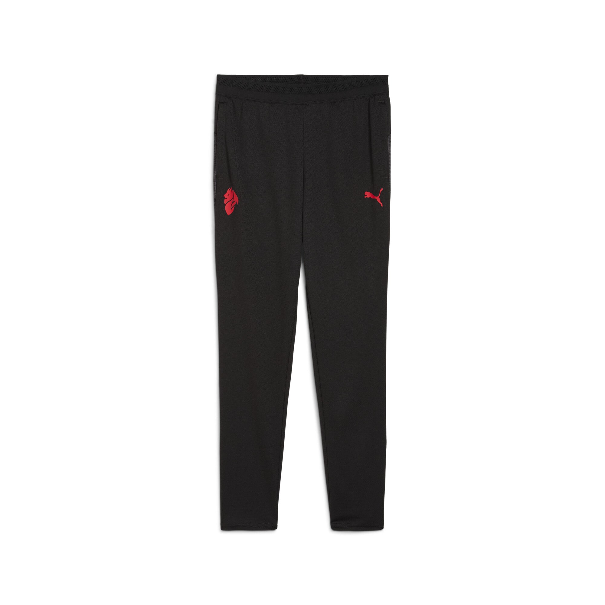 Sporthose PUMA "AC Milan Trainingshose Jugendliche", Kinder, Gr. 116, Normalgrößen, rot (schwarz for all time rot), Obermaterial: 100% Polyester; Besatz: 88% Polyester, 12% Elasthan; Einsatz: 100% Polyester, bedruckt, regular fit, Hosen Image