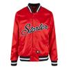 Collegejacke STARTER BLACK LABEL "Starter Black Label Herren Starter Satin College Jacket", Herren, Gr. M, rot (cityrot), 98% Polyester, 2% Elasthan, unifarben, casual, loose fit, amerikanischer Ausschnitt, Langarm, Jacken