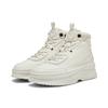 Stiefel PUMA "Mayra Sneakers Damen", Gr. 37.5, weiß (frosted ivory weiß), Obermaterial: Leder, Synthetik; Futter: Textil; Innensohle: Textil; Laufsohle: Gummi, Schuhe